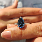 Royal Dark Blue Pear Shaped Engagement Ring