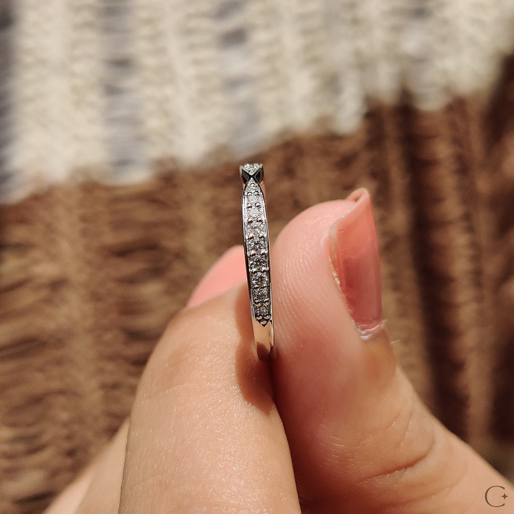 Tapered Pave Wedding Band