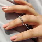 Curved Diamond Band With Round Cut