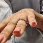 Curved Diamond Band With Round Cut