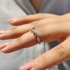 Curved Diamond Band With Round Cut
