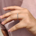 Marquise And Round Diamond Wedding Band With Shared Prong