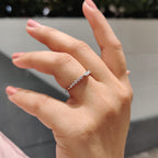 Marquise And Round Diamond Wedding Band With Shared Prong