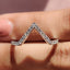 Round Diamond V Shaped Wedding Band