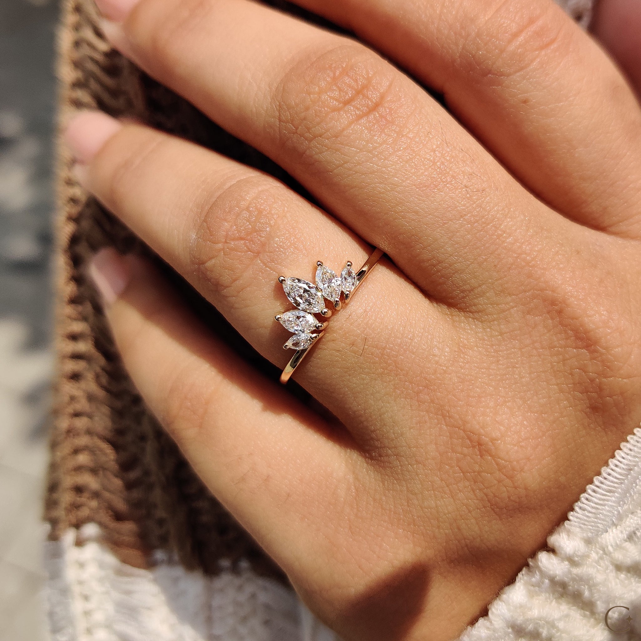 Tiara Marquise Diamond Wedding Band Secondary image