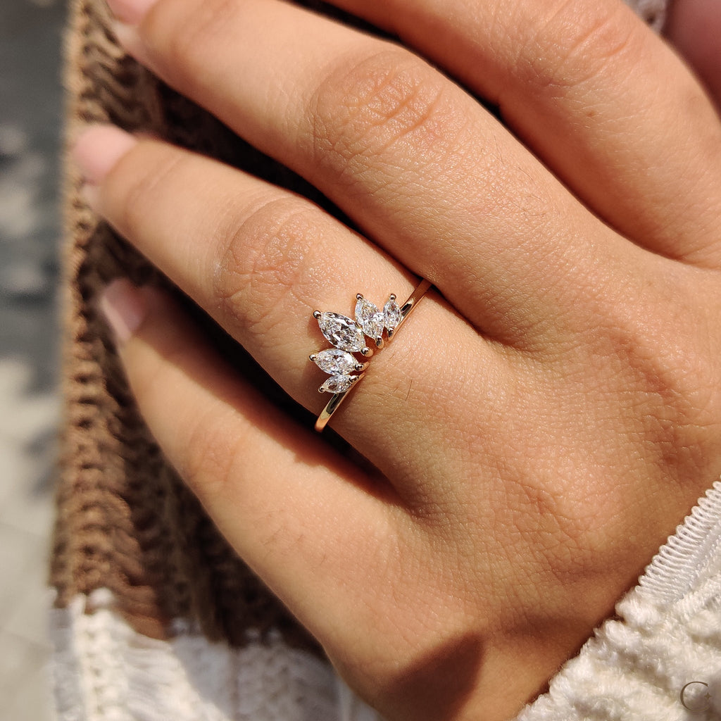 Tiara Marquise Diamond Wedding Band
