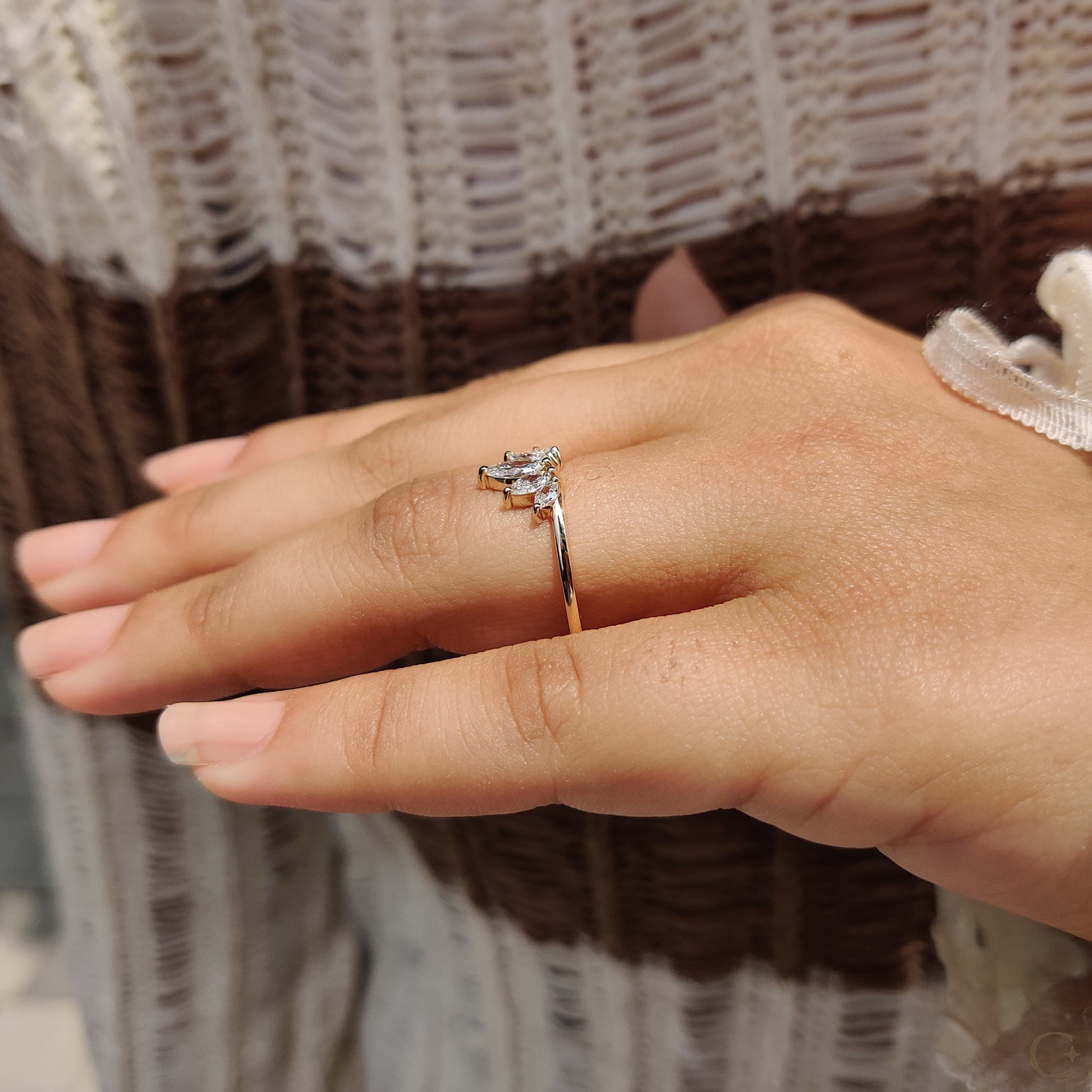 Tiara Marquise Diamond Wedding Band