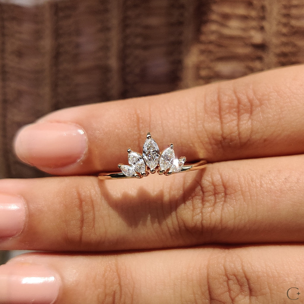 Tiara Marquise Diamond Wedding Band