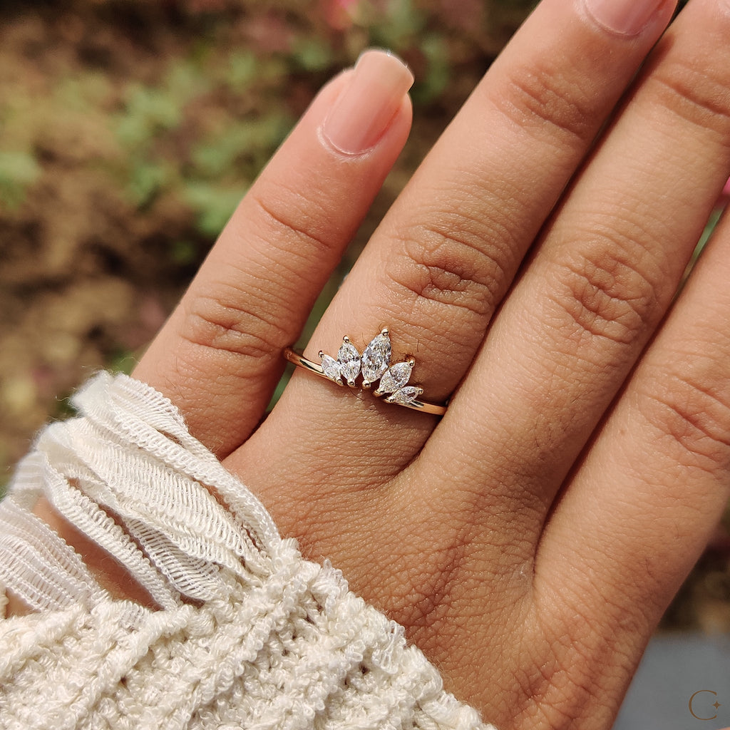 Tiara Marquise Diamond Wedding Band