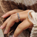 Round Diamond Band In Half Eternity
