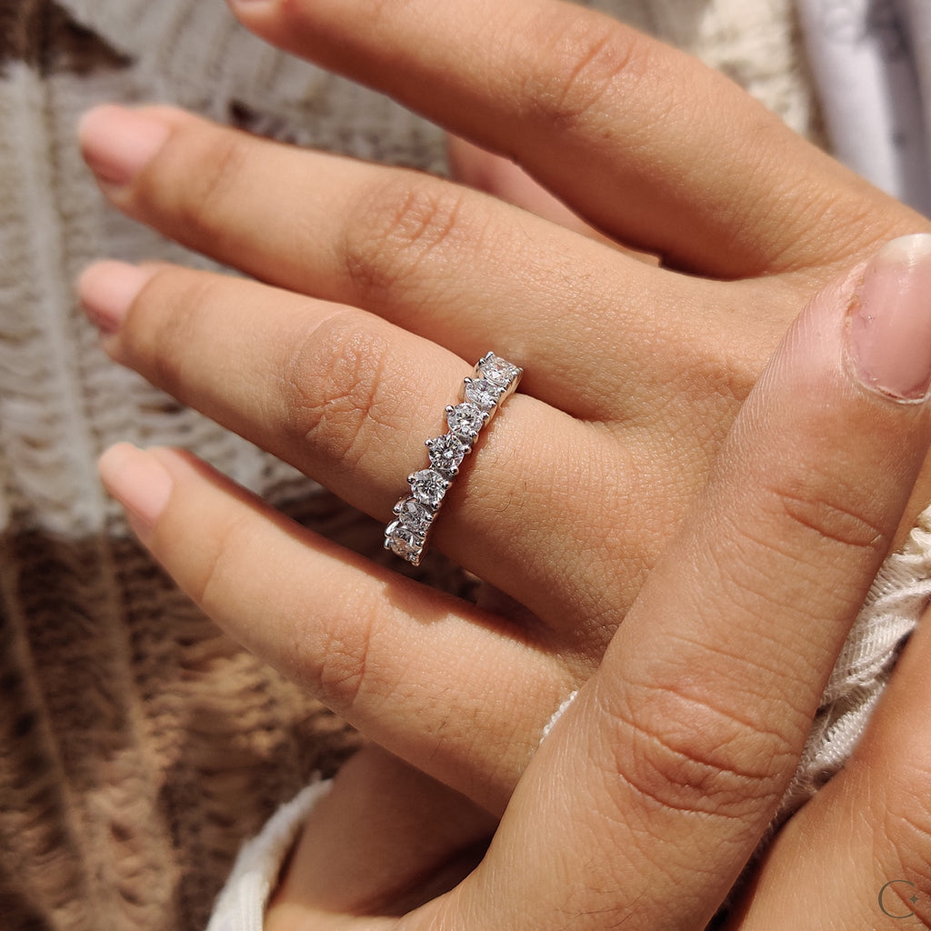 Round Diamond Band In Half Eternity