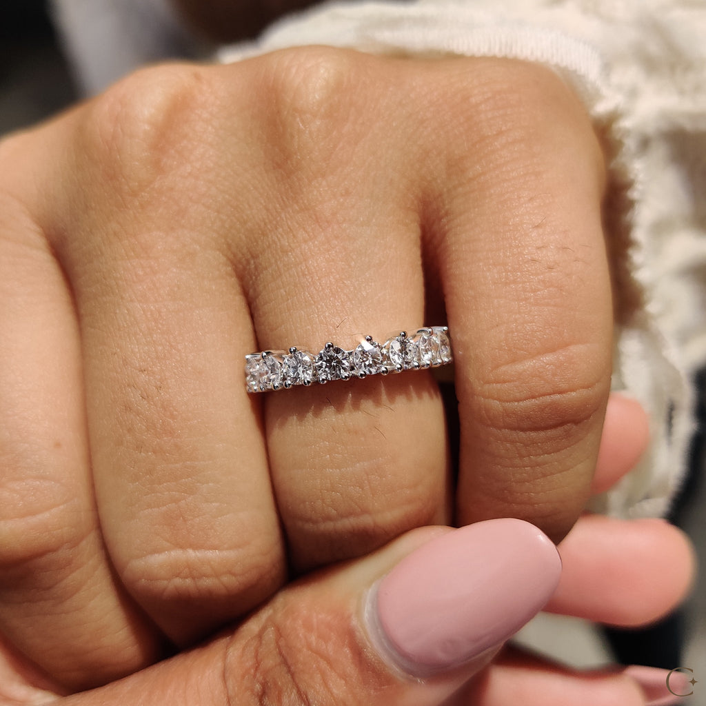 Round Diamond Band In Half Eternity