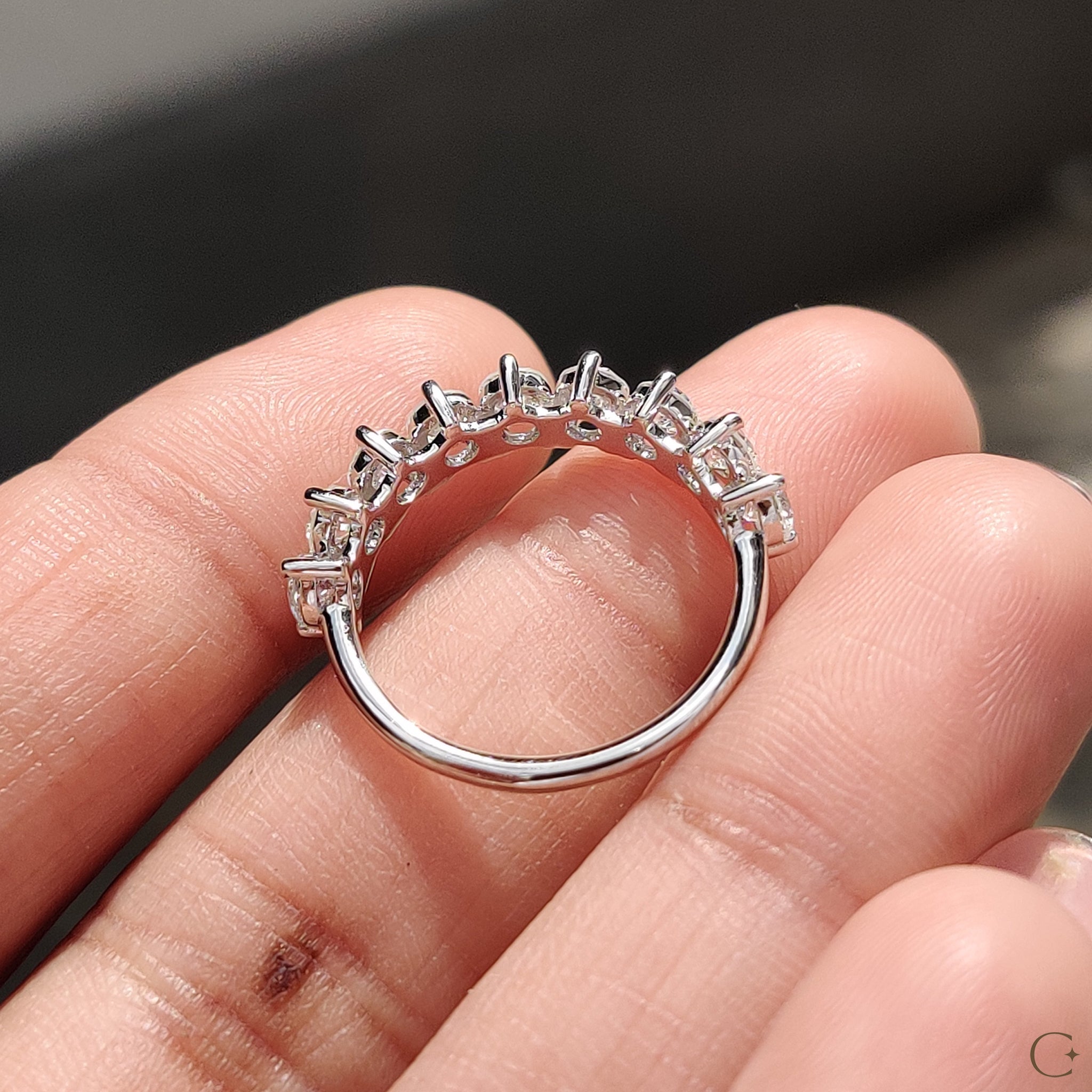 Round Diamond Band In Half Eternity