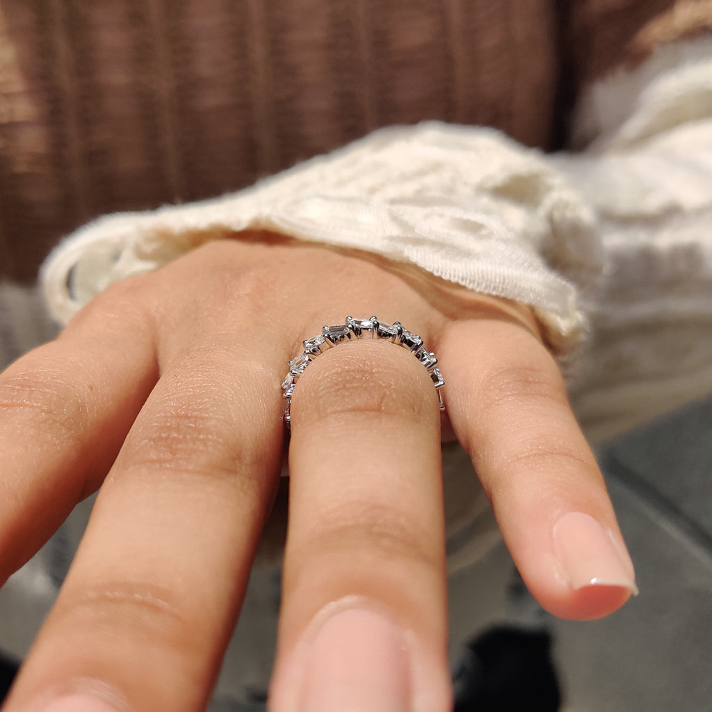 Marquise And Baguette Diamond Band In Half Eternity