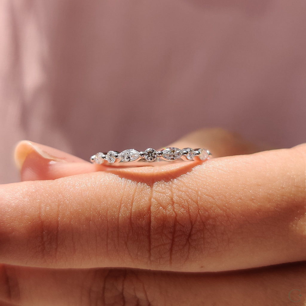 Marquise Diamond Band In Shared Prong Style