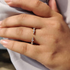 Round Diamond Open Gap Shared Prong Diamond Band