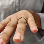 Round Diamond Open Gap Shared Prong Diamond Band