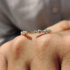Round Diamond Open Gap Shared Prong Diamond Band