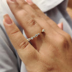 Round Diamond Open Gap Shared Prong Diamond Band