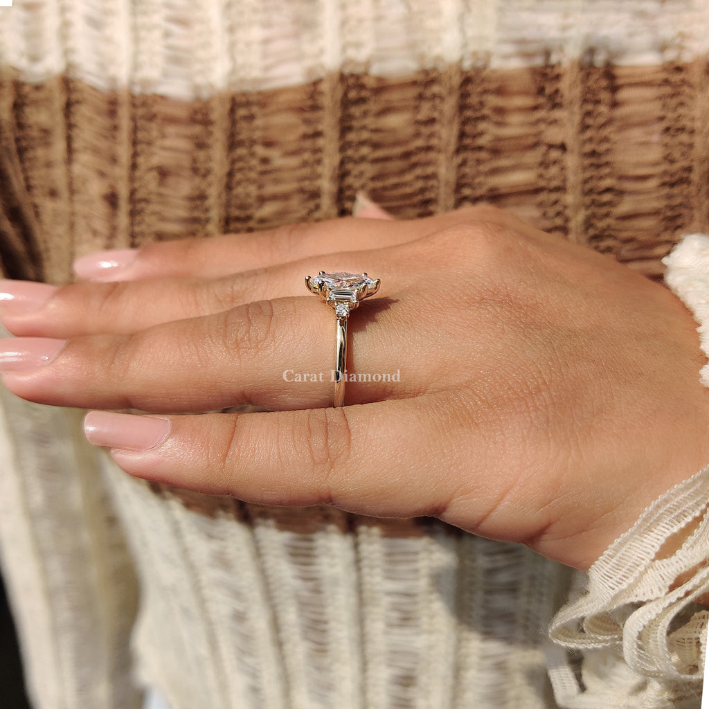 5 Stone Engagement Ring With Two Baguette Side Stone