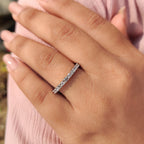 Lab Grown Emerald And Round Eternity Band