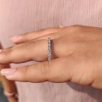 Lab Grown Emerald And Round Eternity Band