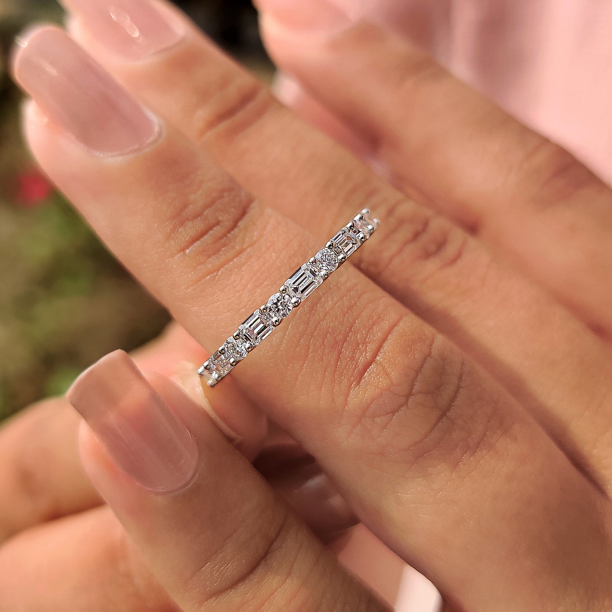 Emerald Cut Diamond Band - Gold Eternity