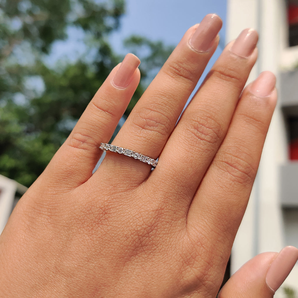 Emerald Cut Diamond Band - Gold Eternity