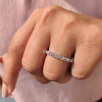 Lab Grown Emerald And Round Eternity Band