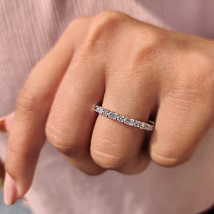 Emerald Cut Diamond Band - Gold Eternity
