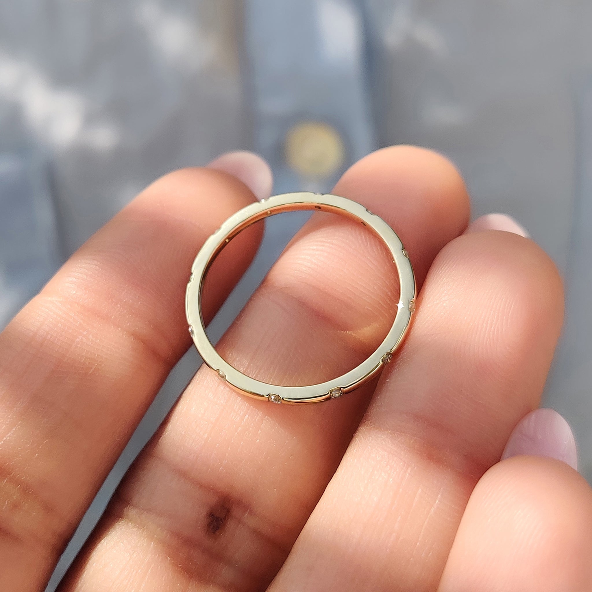 Yellow Gold Wedding Band - Round Diamond Secondary image