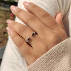 Black Marquise And Round Cut Band In Open Gap Style