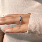 Black Marquise And Round Cut Band In Open Gap Style