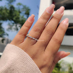Round Diamond Half Eternity Wedding Band Yellow Gold