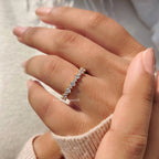 Round Diamond Half Eternity Wedding Band Yellow Gold