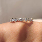 Round Diamond Half Eternity Wedding Band Yellow Gold