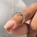 Round Diamond Half Eternity Wedding Band Yellow Gold