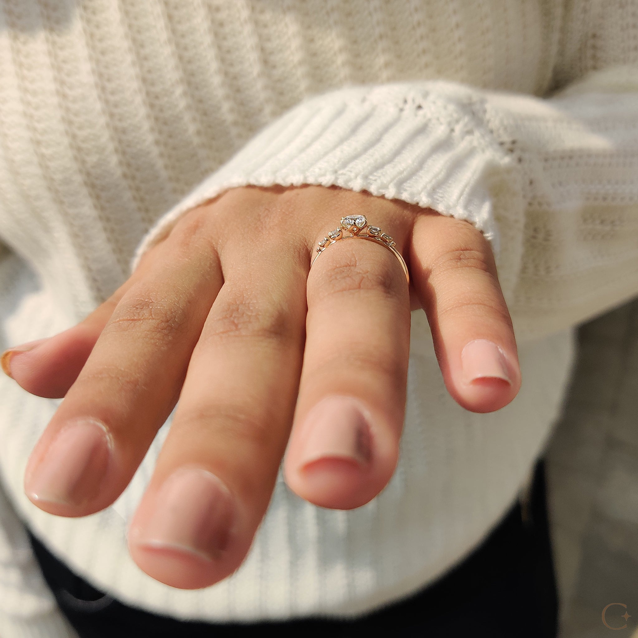 Round Cut 5 Stone Diamond Ring