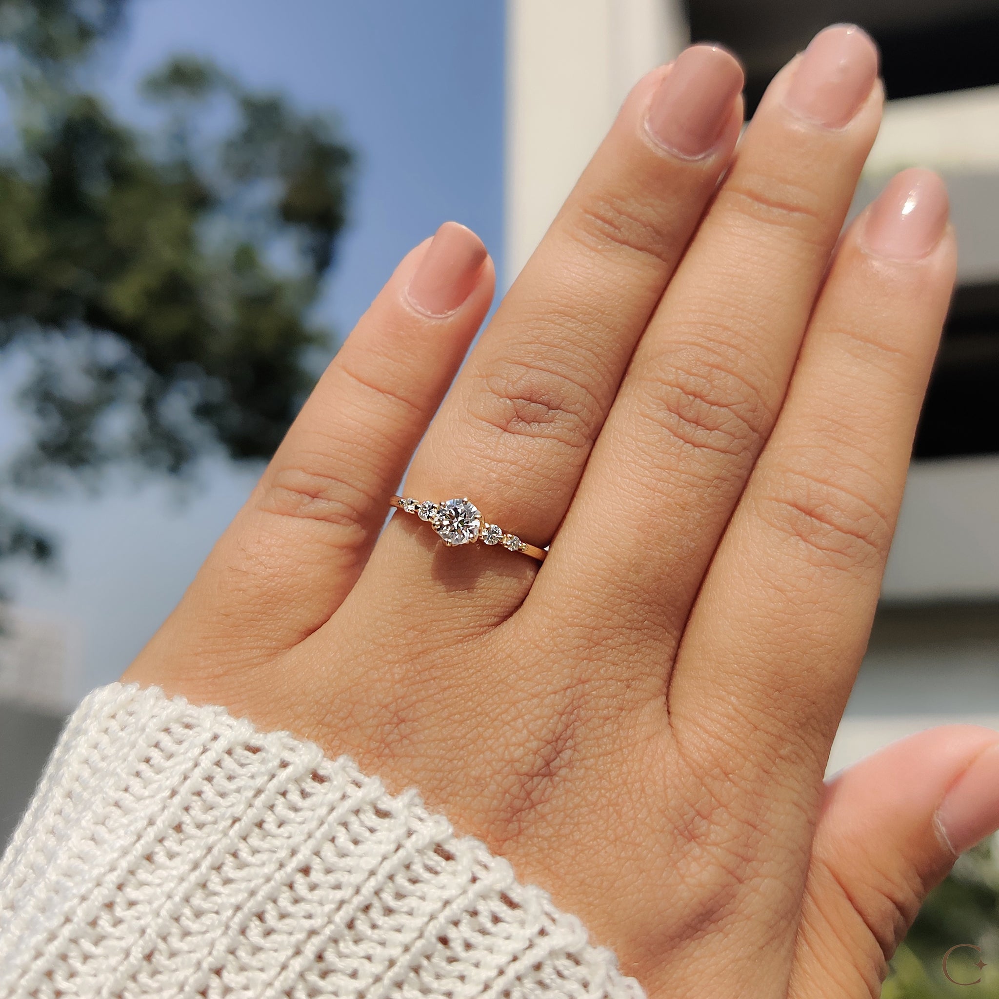 Round Cut 5 Stone Diamond Ring