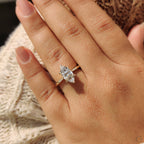 Marquise Diamond Engagement Ring with Tapered Band
