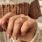 Marquise Diamond Engagement Ring with Tapered Band