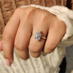 Marquise Diamond Engagement Ring with Tapered Band