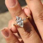 Marquise Diamond Engagement Ring with Tapered Band