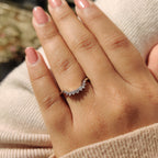 Round Diamond Crown Wedding Band In U Shaped