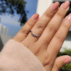 Round Diamond Crown Wedding Band In U Shaped