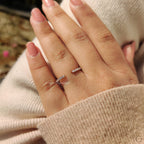 Open Gap Wedding Band With Round Cut