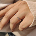 Open Gap Wedding Band With Round Cut