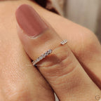 Open Gap Wedding Band With Round Cut