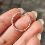 Open Gap Wedding Band With Round Cut