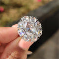 Oval Rose Cut Engagement Ring with Halo setting